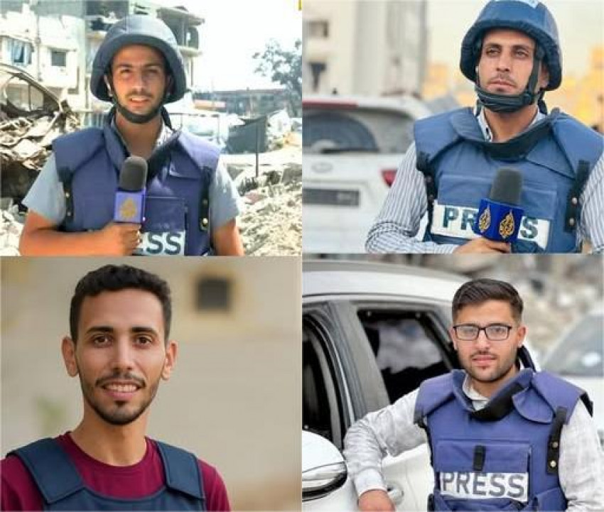 Sebagian dari para wartawan SAl Jazeera yang tewas dibunuh tentara Zionis Israel di Gaza (Foto: Istimewa)