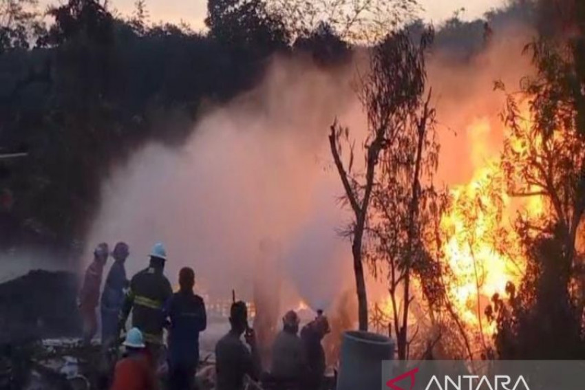 Sumur rakyat di Desa Gandu, Bogorejo Blora terbakar, satu meninggal dunia empat korban mengalami luka bakar. (HO - Gunawan)