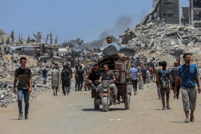 Warga Gaza yang mengungsi dan jadi korban serangan Israel (Foto: Xinhua)