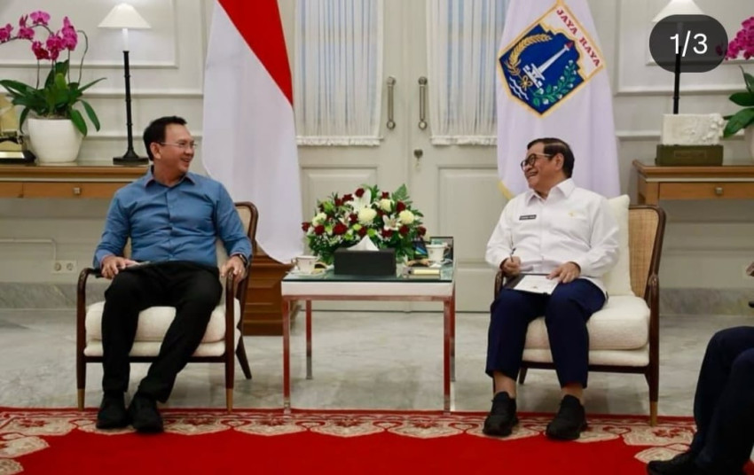 Pramono Anung menerima kunjungan Basuki Tjahaja Purnama akrab disapa Ahok. (Instagram @basukibtp)