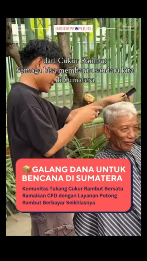 Dari Cukur Rambut Semoga bisa membantu Saudara Kita di Sumatera