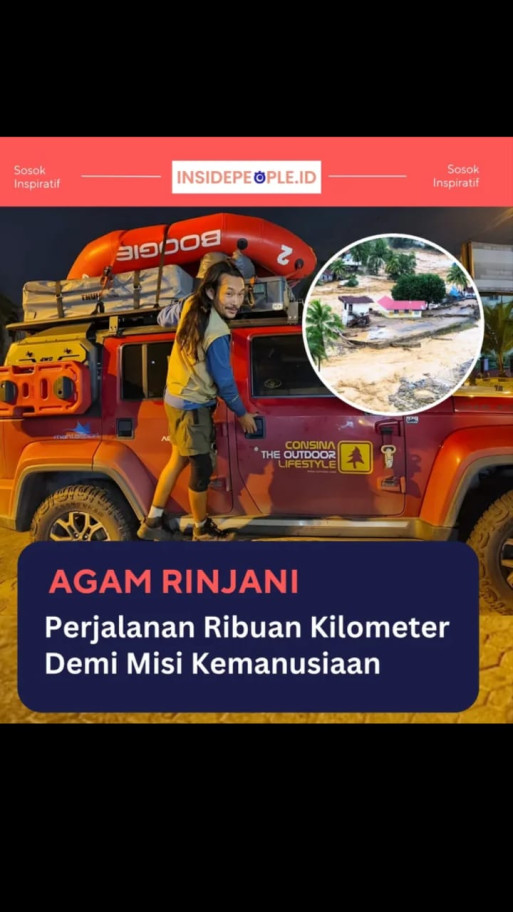 Agam Rinjani Perjalanan ribuan kilometer demi misi kemanusiaan