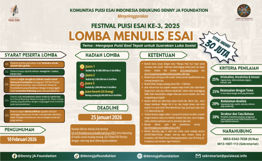 FESTIVAL PUISI ESAI KE-3, 2025 LOMBA MENULIS ESAI