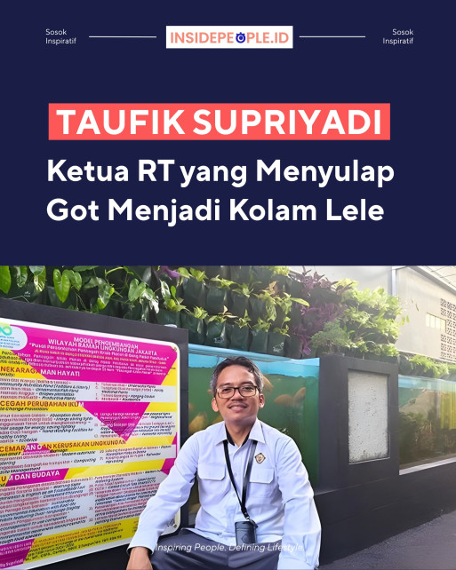 Taufik Supriyadi Ketua RT di Jaktim ini berhasil menyulap Got Menjadi Kolam Lele 