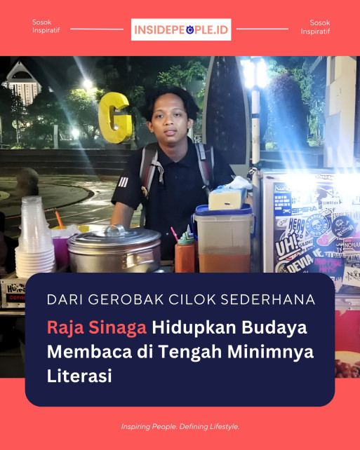 Dari Gerobak Cilok Sederhana, Raja Sinaga Hidupkan Budaya Membaca di Tengah Minimnya Literasi
